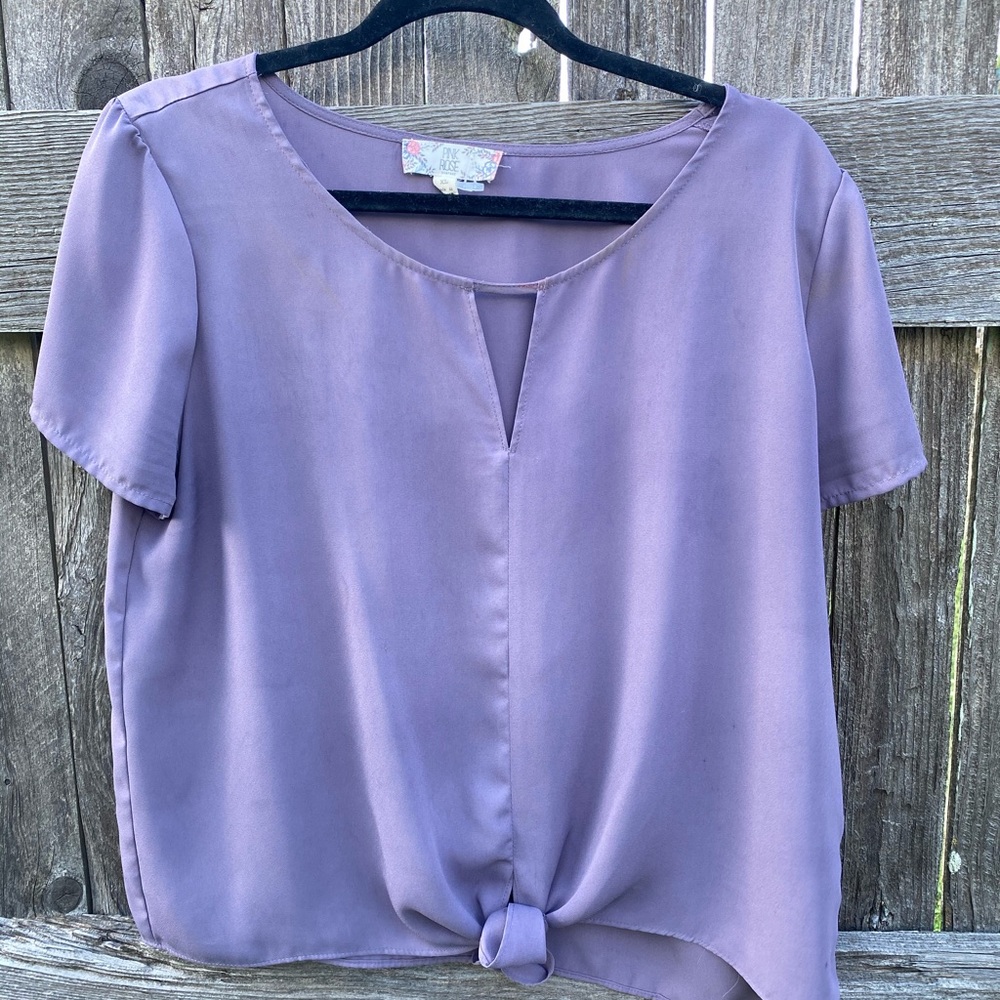 Light Purple Short Sleeve Blouse